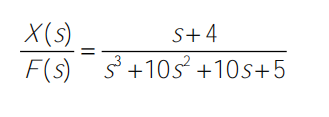 X(s)
F(s) s +10s +10s+5
S+4
