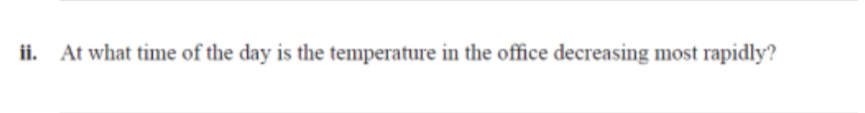 ii. At what time of the day is the temperature in the office decreasing most rapidly?