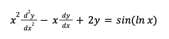 d'y
dy
x2² ¹²x − xdx + 2y = sin(In x)
-
2
dx