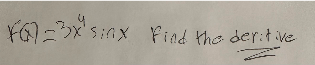 FQ=3x² sinx Find the deritive