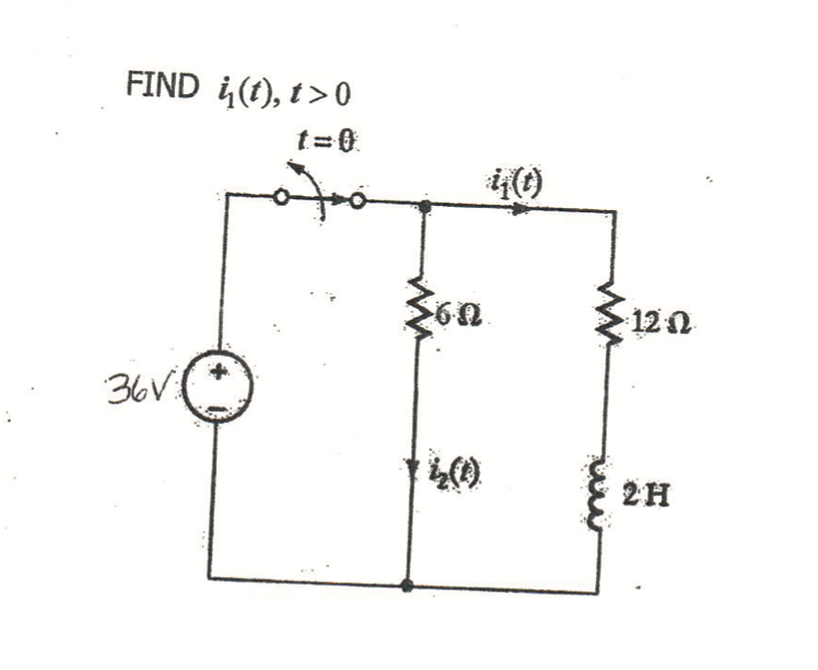 FIND (t), t>0
t=0.
120
36V
2H
