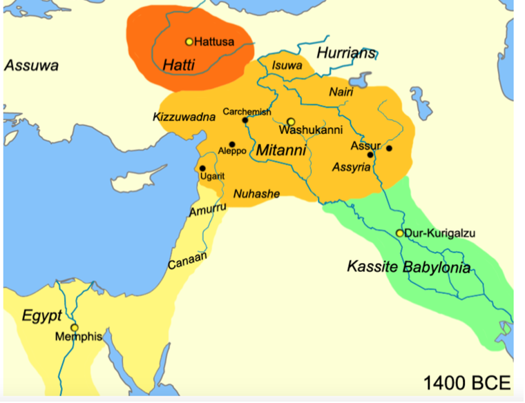 OHattusa
Assuwa
Hatti
Hurrians
Isuwa
Nairi
Kizzuwadna
Carchemish
Washukanni
Aloppo Mitanni
Assur
Assyria
Ugarit
Nuhashe
Amurru
ODur-Kurigalzu
Canaan
Kassite Babylonia
Egypt
Memphis
1400 ВСЕ
