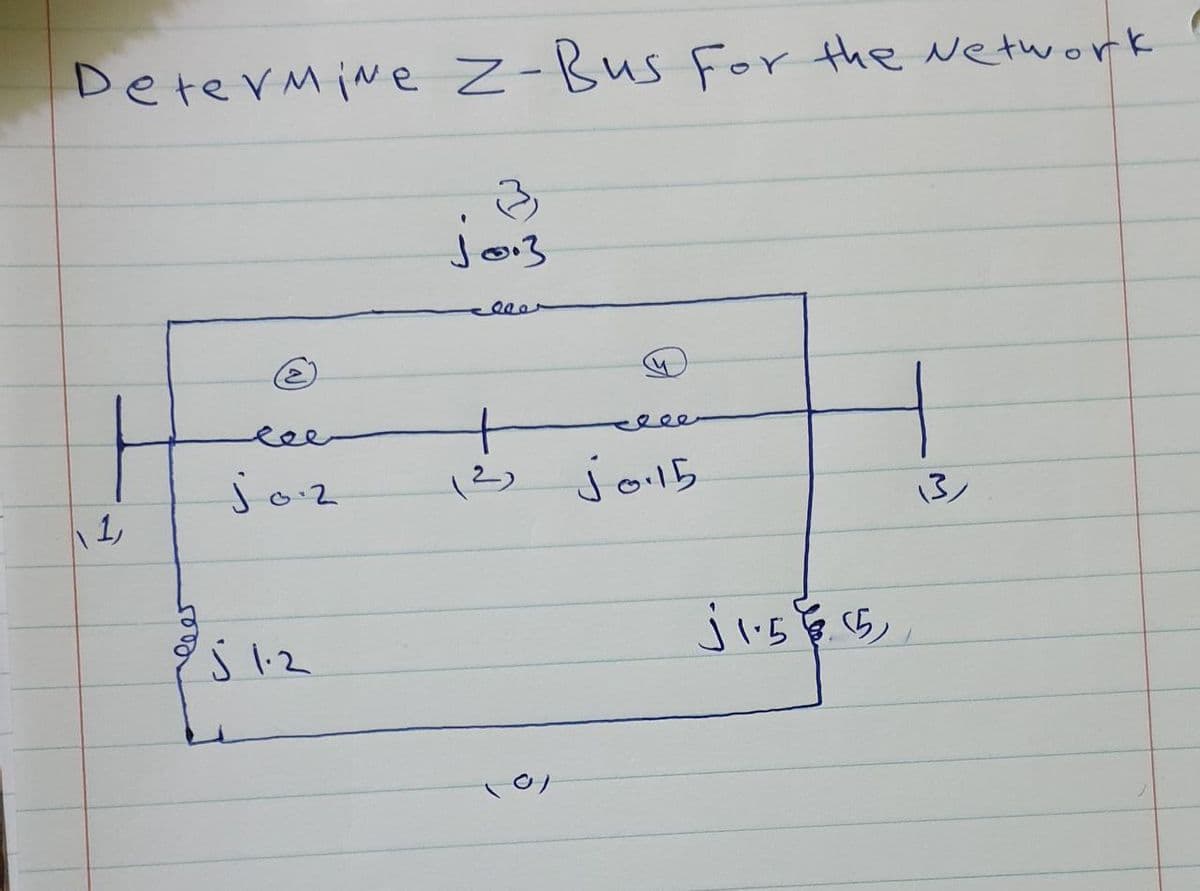 Determine z-Bus For the Network
eee
lee
joz
13)
jol5
13
1,
jisg ら
