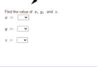 Find the value of a, g, and z.
