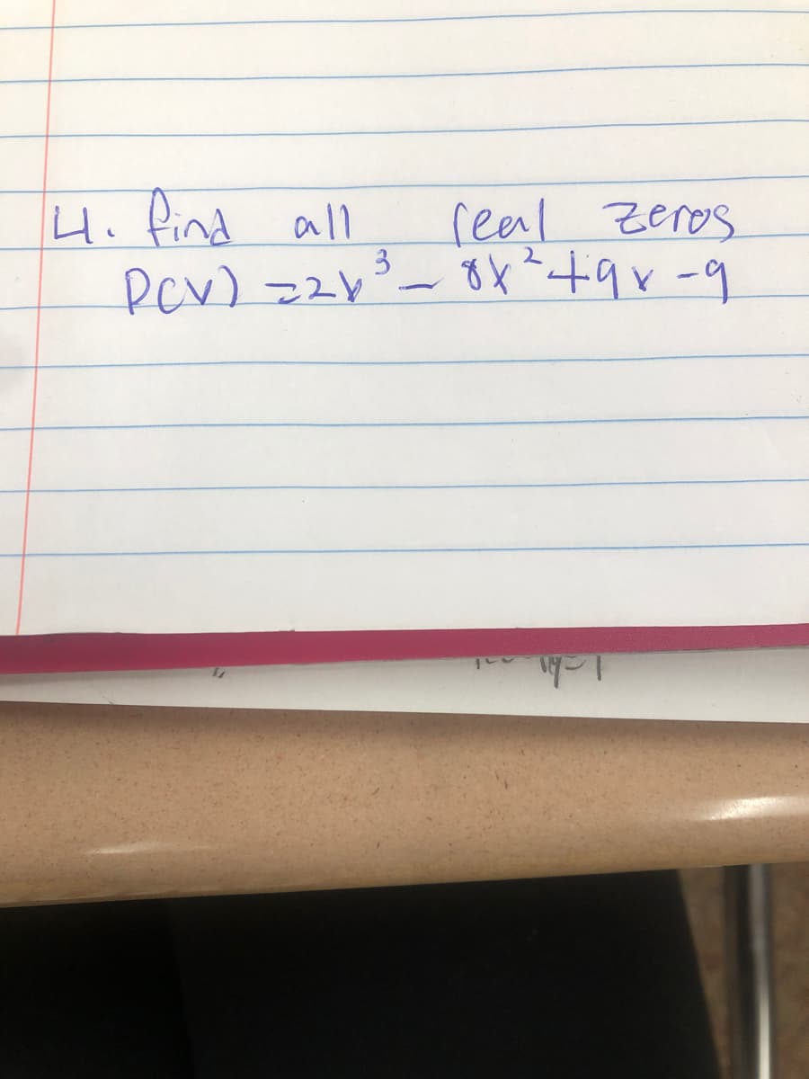 4. find all
real zeros
3
