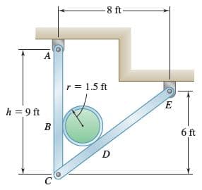 8 ft-
r = 1.5 ft
h = 9 ft
6 ft
