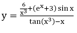 6.
3+(e*+3) sin x
y
tan(x³)-x
