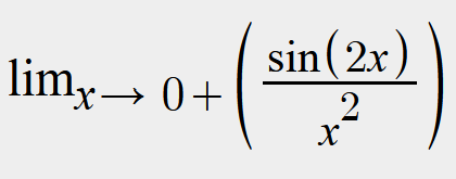 sin( 2x)
limy→ 0+
X
