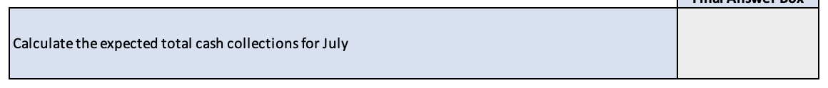 Calculate the expected total cash collections for July