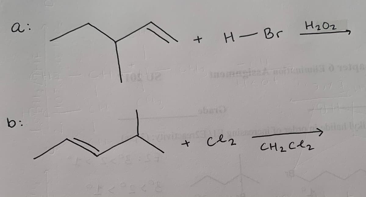 a:
H2Oz
H-Br
ラッ
cez
CH2 Clz
