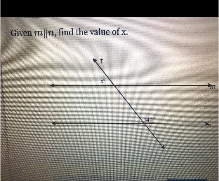 Given m n, find the value of x.
