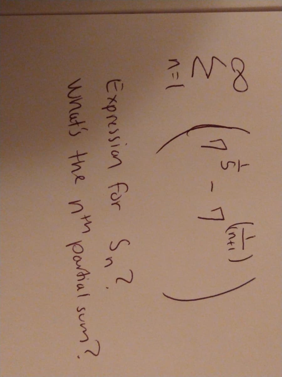 n=1
Expression for S,?
what's the nm
Partial sum?
