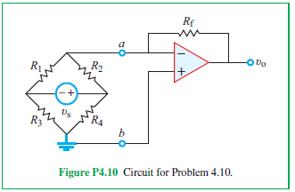 R3
R₂
a
Re
w
b
+
Figure P4.10 Circuit for Problem 4.10.
-00