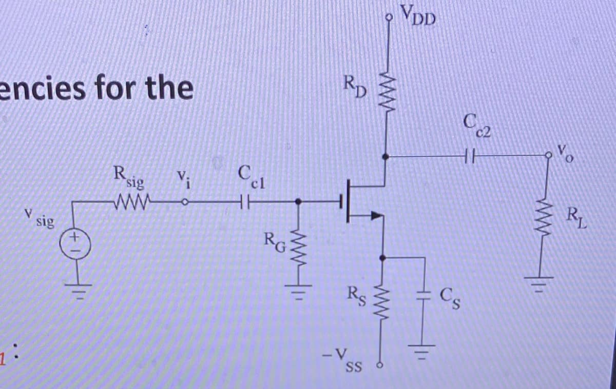 o VDD
Rp
encies for the
RL
Rsig
Vi
ww
V sig
RG
Cs
Rs
-V
SS
ww
ww..
