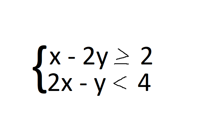 [x - 2y > 2
12х- у < 4
