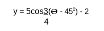 y = 5cos3(e - 45°) - 2
4
