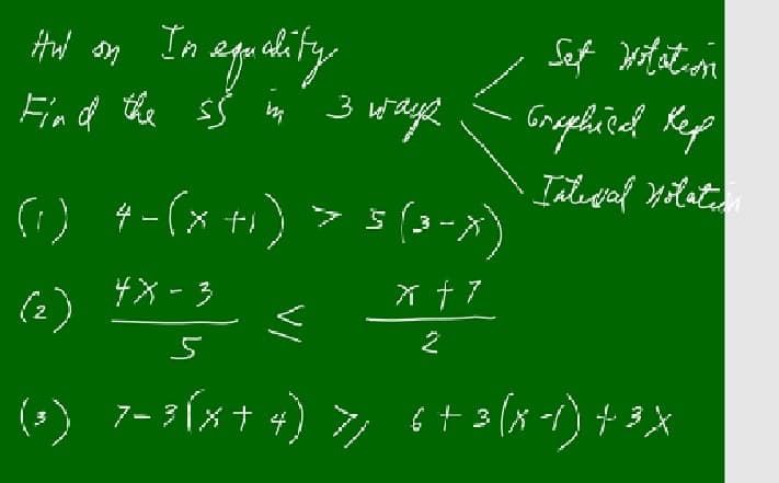 Sf 丈が
In aqu dity
Eind the sŚ ing 3 wieye
Intedaf Holat
3-X
) タ-(x +)> s{a-)
4X - 3
(2)
()ーxナ)>(+sx)+3X
7-3(xナ4,
6+ 3(x -1) + 3X
