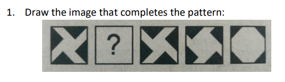 1. Draw the image that completes the pattern:
