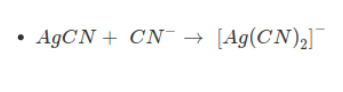 A9CN + CN →
[Ag(CN),]
