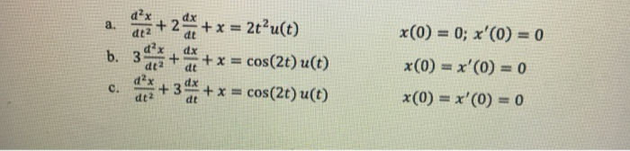 + 2+x = 2t²u(t)
x(0) = 0; x'(0) = 0
%3D
%3D
%3D
