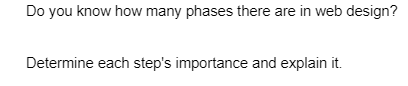 Do you know how many phases there are in web design?
Determine each step's importance and explain it.