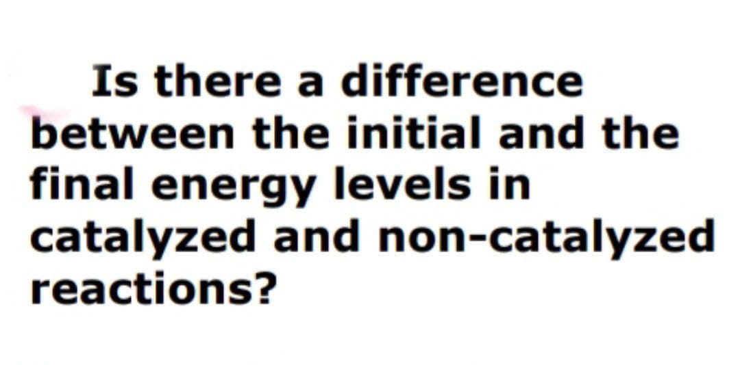 Is there a difference
between the initial and the
final energy levels in
catalyzed and non-catalyzed
reactions?
