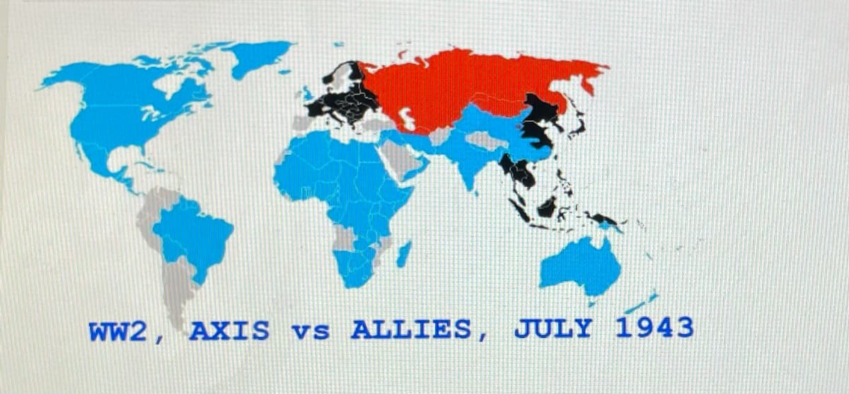 WW2, AXIS vs ALLIES, JULY 1943
