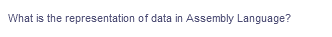 What is the representation of data in Assembly Language?
