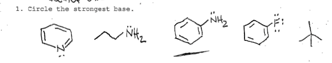 1. Circle the strongest base.
-NH₂
-NH₂
f