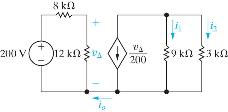 8 ΚΩ
+
+
)12 kΩ υλ
VA
200 V
9 kΩ 3kΩ
200
