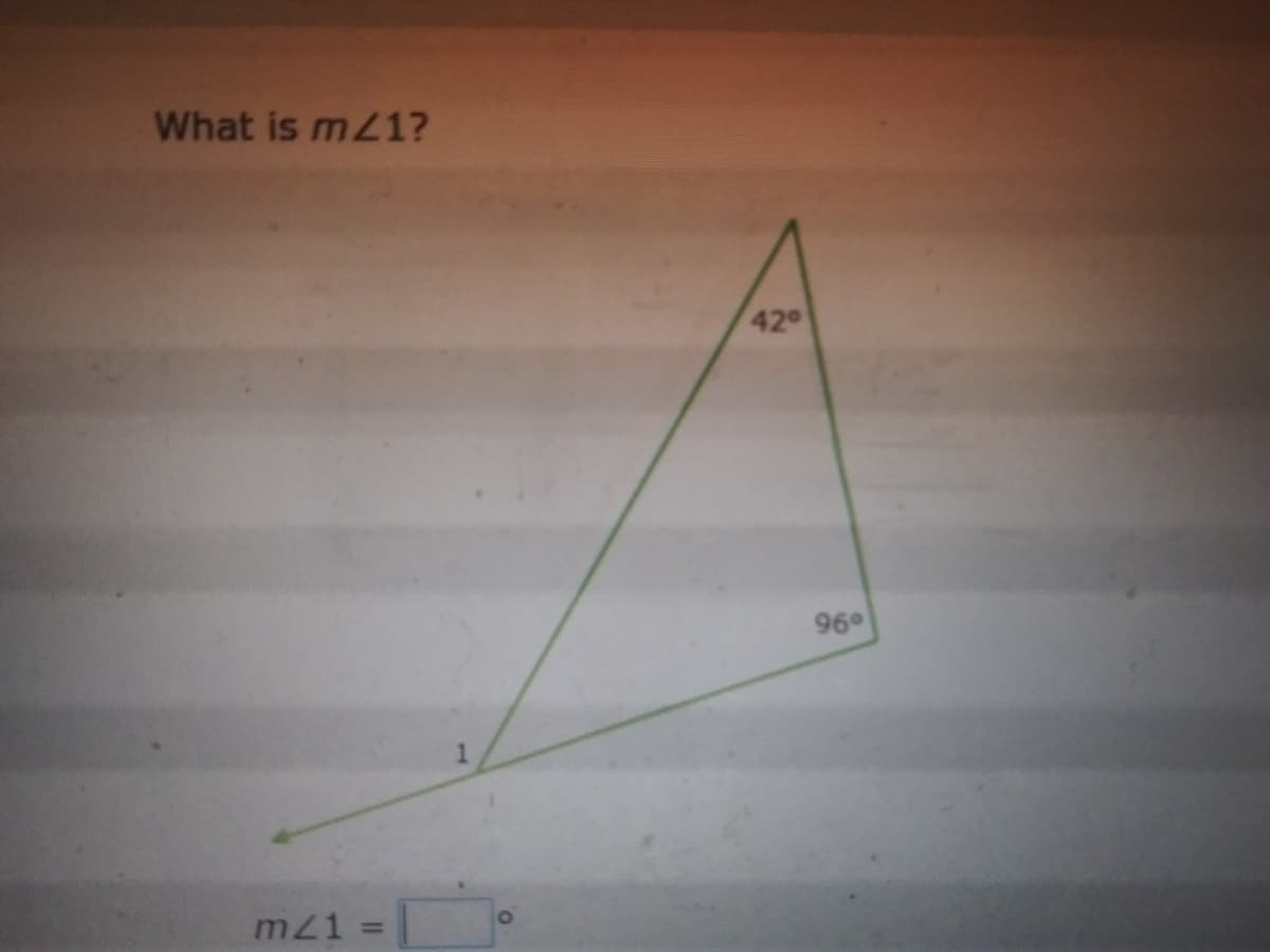 What is m21?
42
96°
m21 =|
%3D
