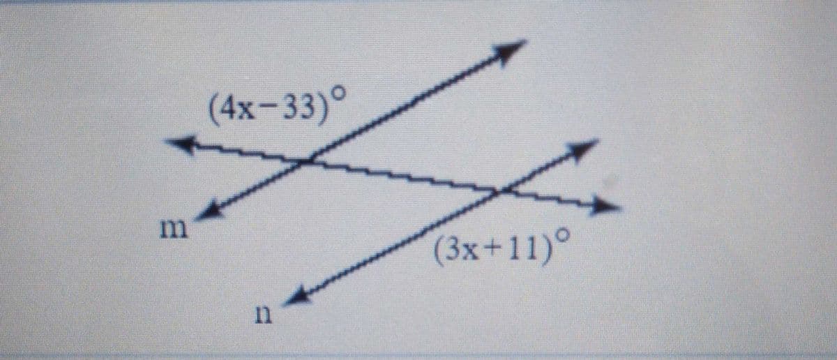 (4x-33)°
(3x+11)°
In
