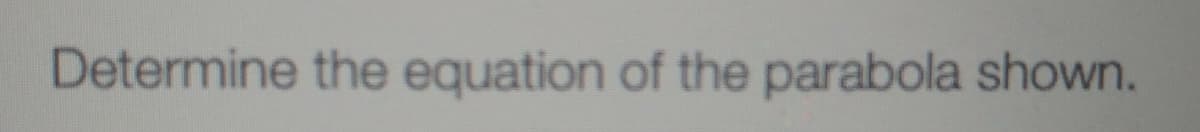 Determine the equation of the parabola shown.
