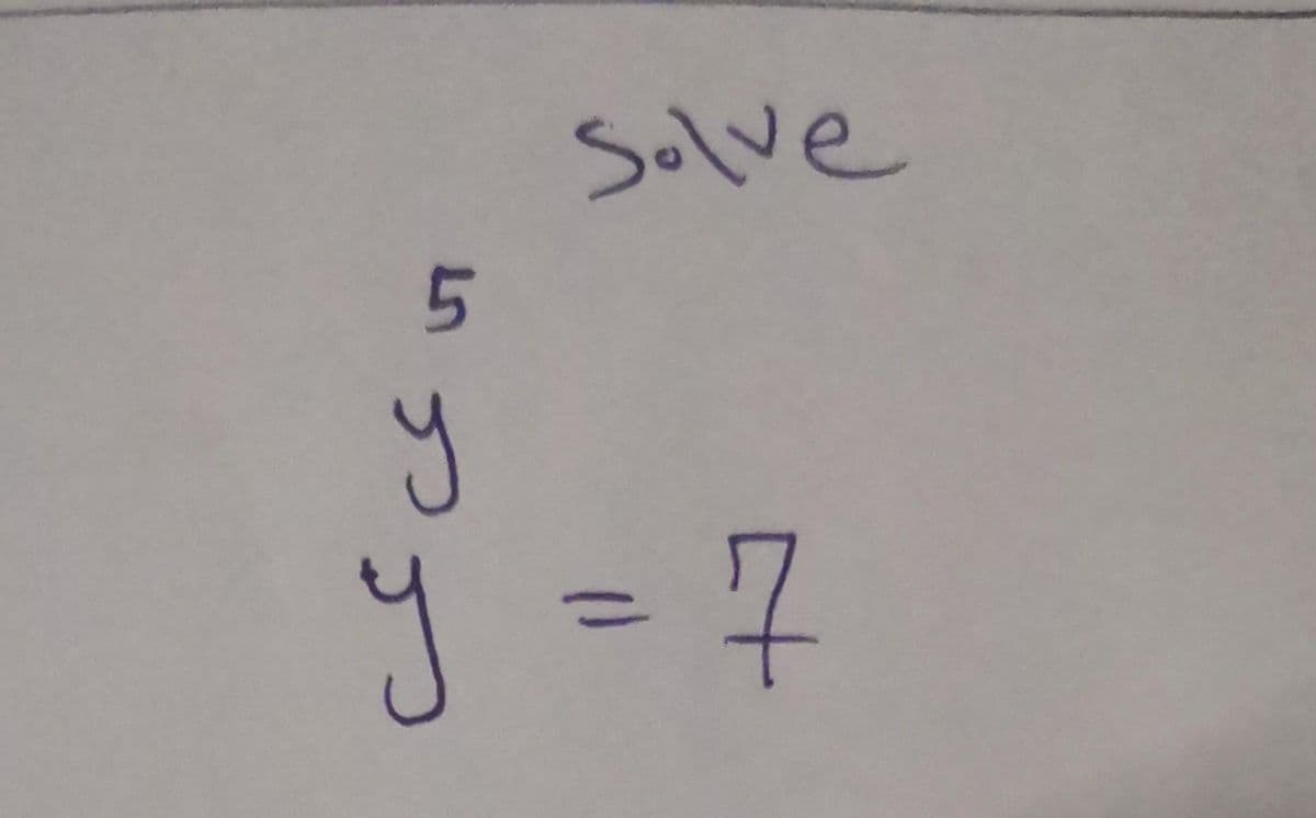 اس عاء
Solve
y = 7