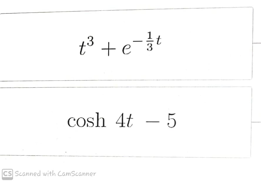 3
cosh 4t – 5
- 5
CS Scanned with CamScanner
