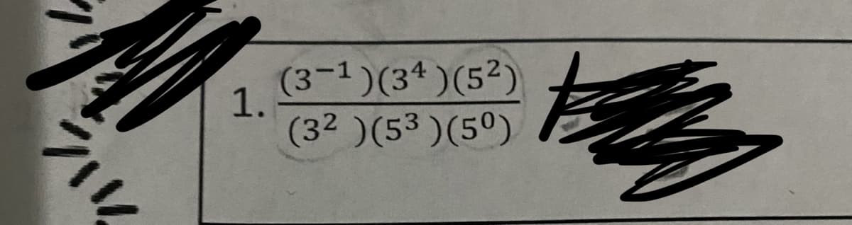 714
1.
(3-1)(34)(5²)
(32)(5³)(50)
要