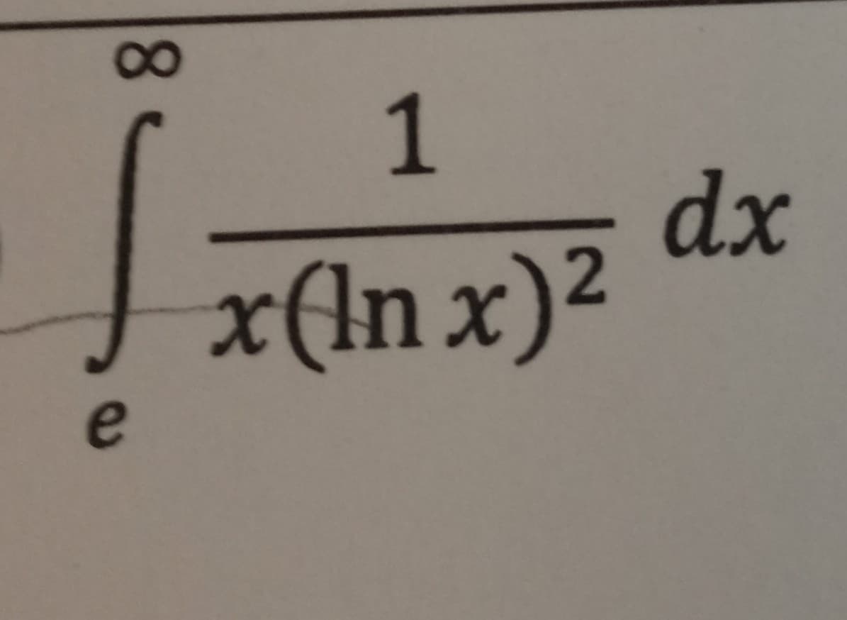 8
e
1
x(lnx)²
dx