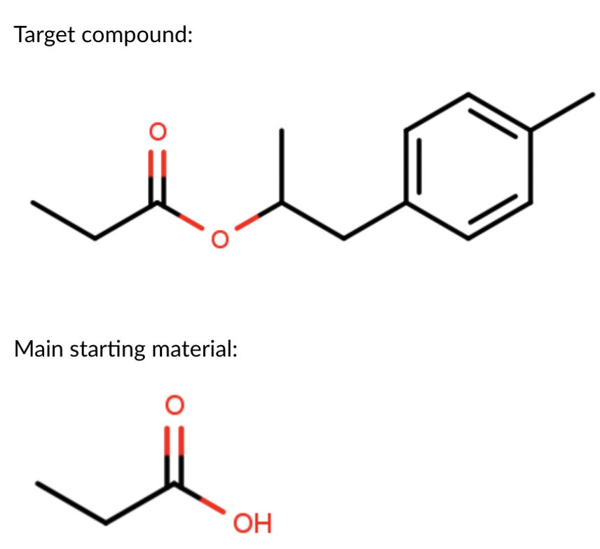 Target compound:
Main starting material:
