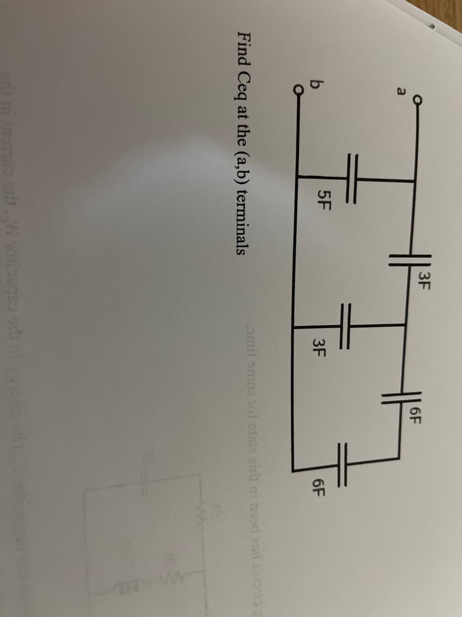 ww
3F
6F
a
5F
3F
6F
Find Ceq at the (a,b) terminals
mil omoa ol oteta zirt ni nood esl i
ni no ot Woliege d o
