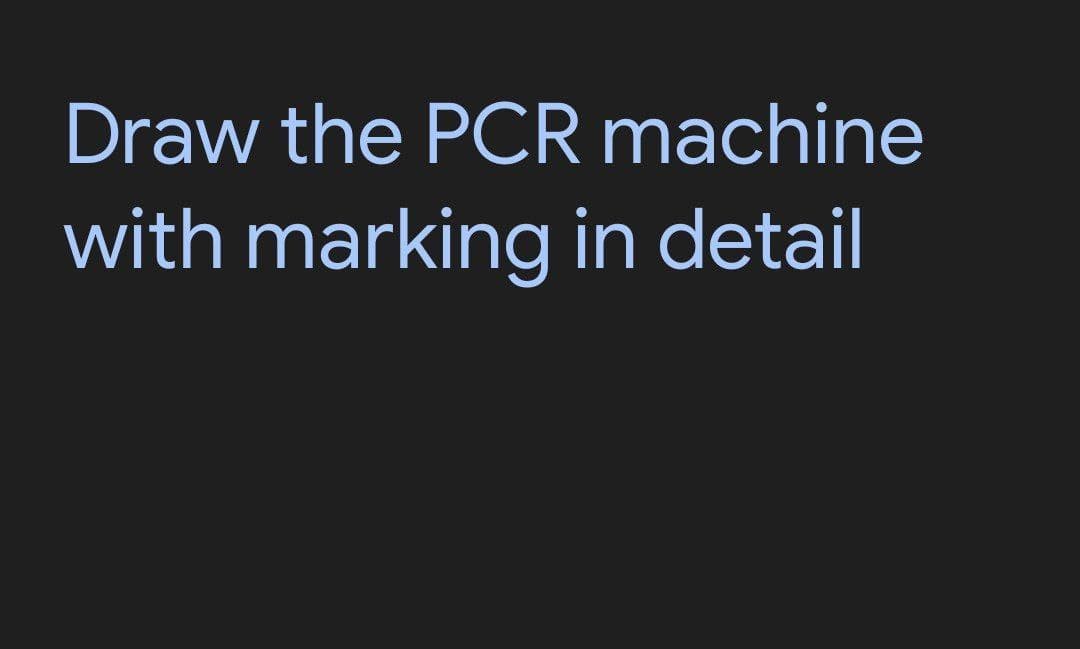 Draw the PCR machine
with marking in detail
