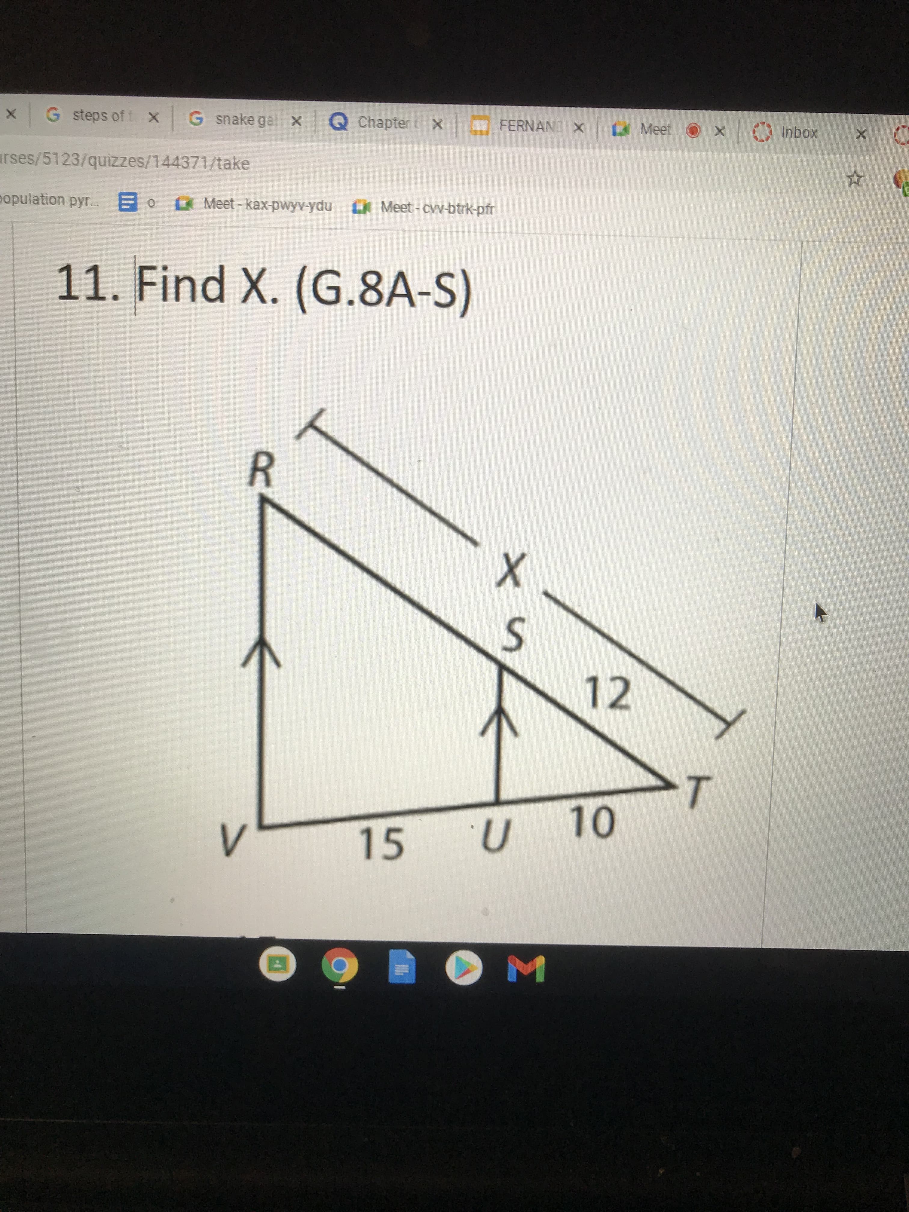 11. Find X. (G.8A-S)
