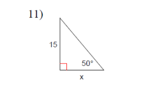 11)
15
50°
