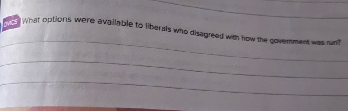 OVICS What options were available to liberals who disagreed with how the government was run?
