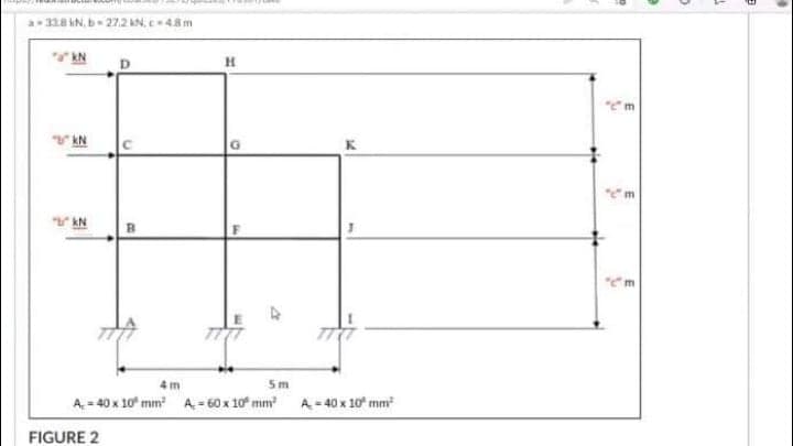 a- 33.8 kN, b-27.2 kN, 48m
kN
D
4m
5m
A - 40 x 10 mm A- 60 x 10 mm
A- 40 x 10 mm
FIGURE 2
