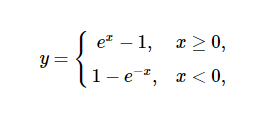 y =
e1, x 0,
Ꮖ
1-e, <0,
x