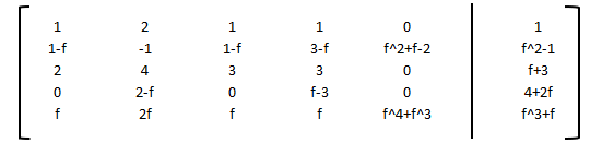 1.
1.
1-f
-1
1-f
3-f
f^2+f-2
f^2-1
4
3
f+3
2-f
f-3
4+2f
2f
f
f^4+f^3
fA3+f
- * NO +
