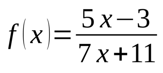 5х-3
f(x)=
7x+11
