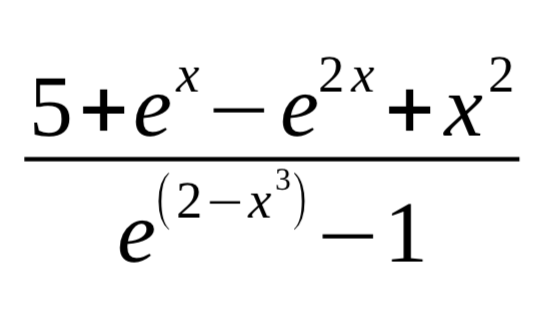 2x
5+e* –
e*-e^+x
2-x')-1
e
3
