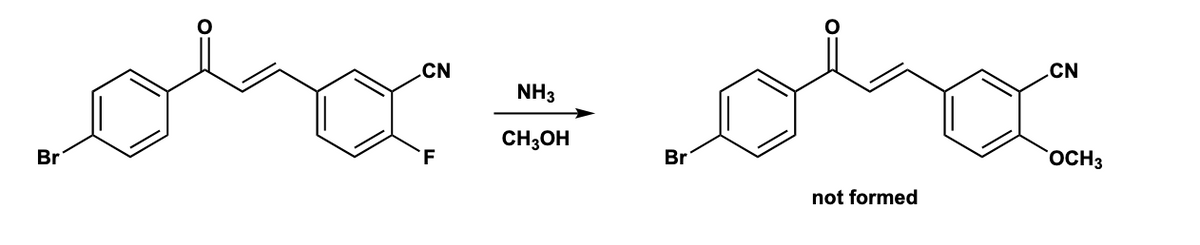 CN
CN
NH3
CH;OH
Br
F
Br
OCH3
not formed
