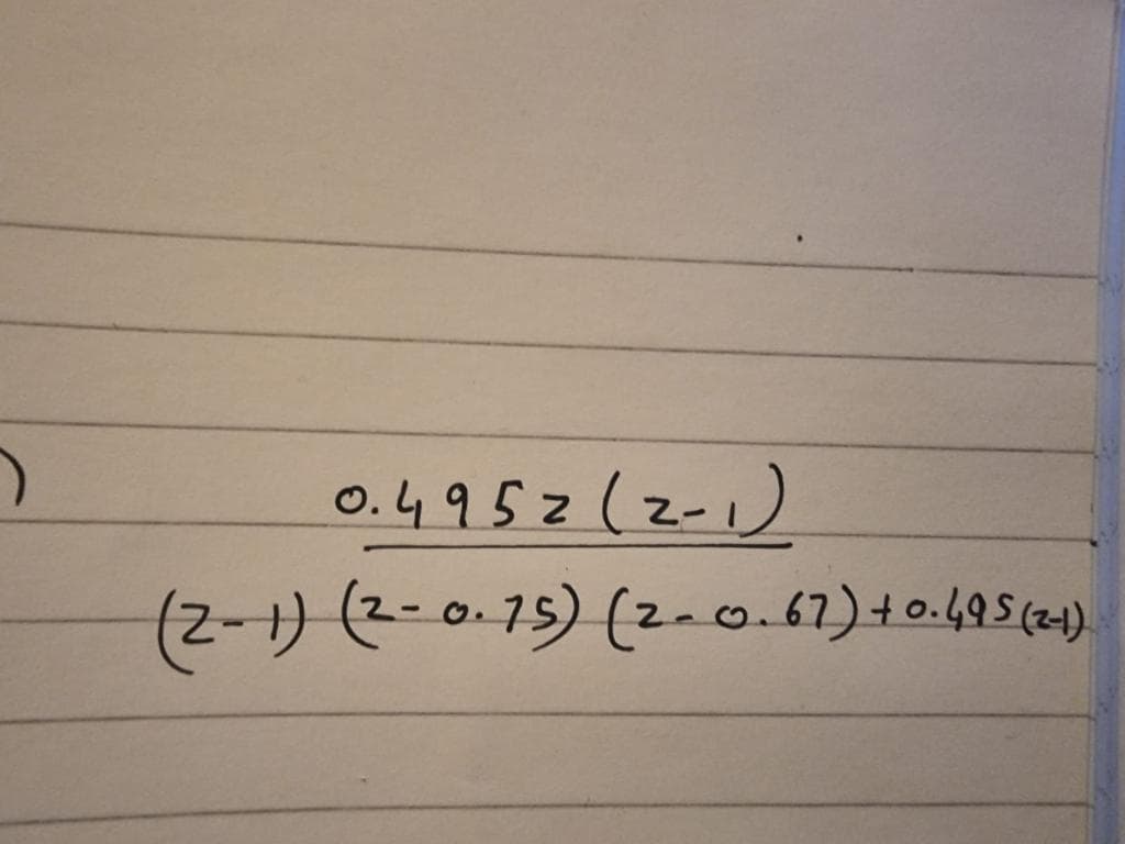 0.495z(2-1)
(2-1)(2-0.75) (2-o.61)+0.695(01)
